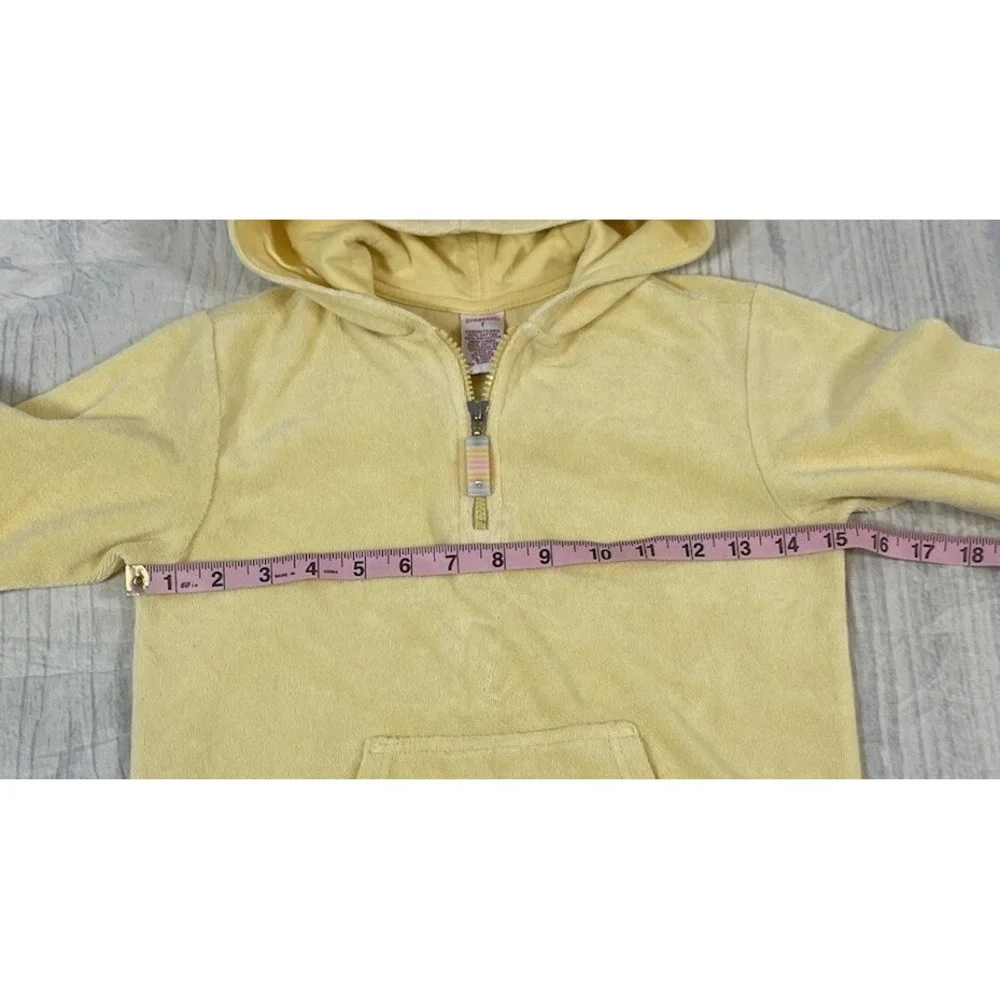Gymboree RAINBOW‎ SHERBET  1/4 Zip Yellow Terry Cloth Hooded Top Girls Size 7